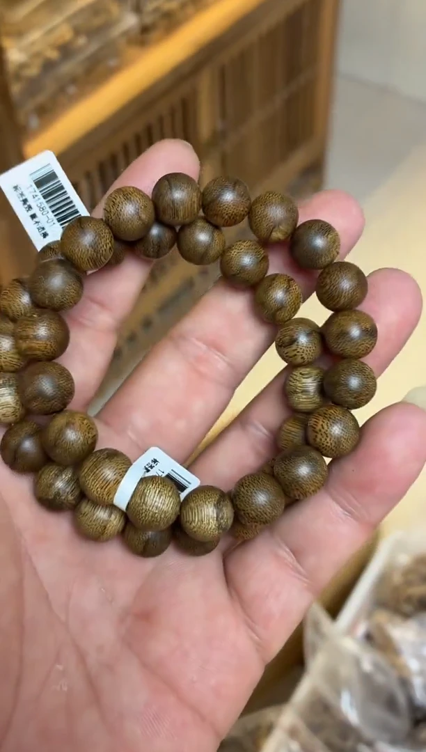 沉香手串 达拉干圆珠单圈虎皮纹1.1多样性发其一