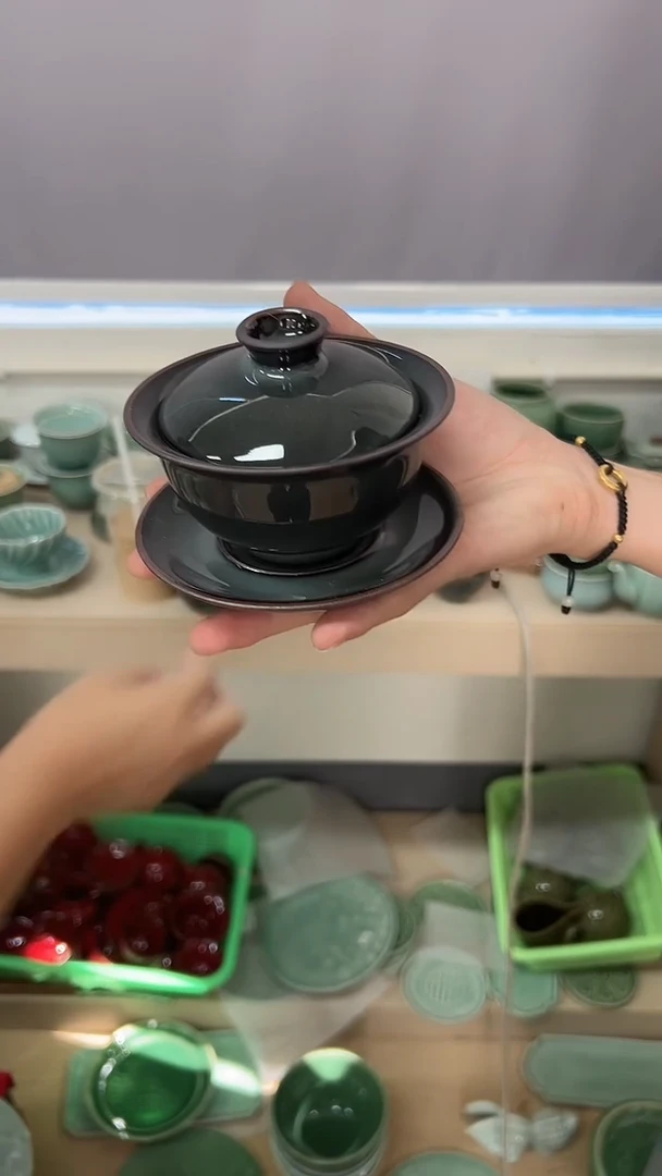 龙泉云间青瓷小米茶器