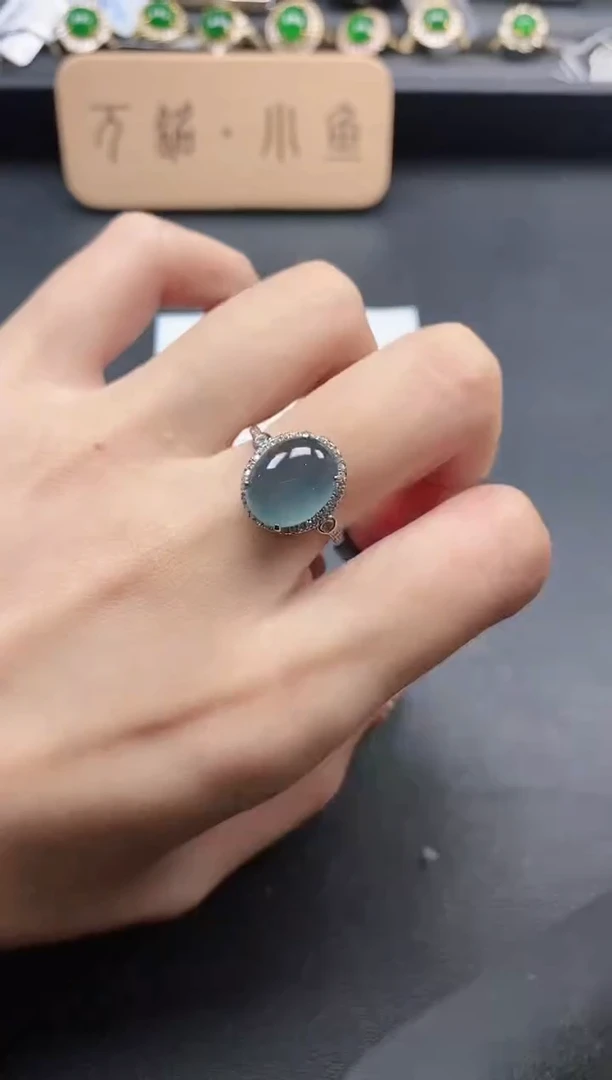 银S925镶嵌戒指翡翠51511