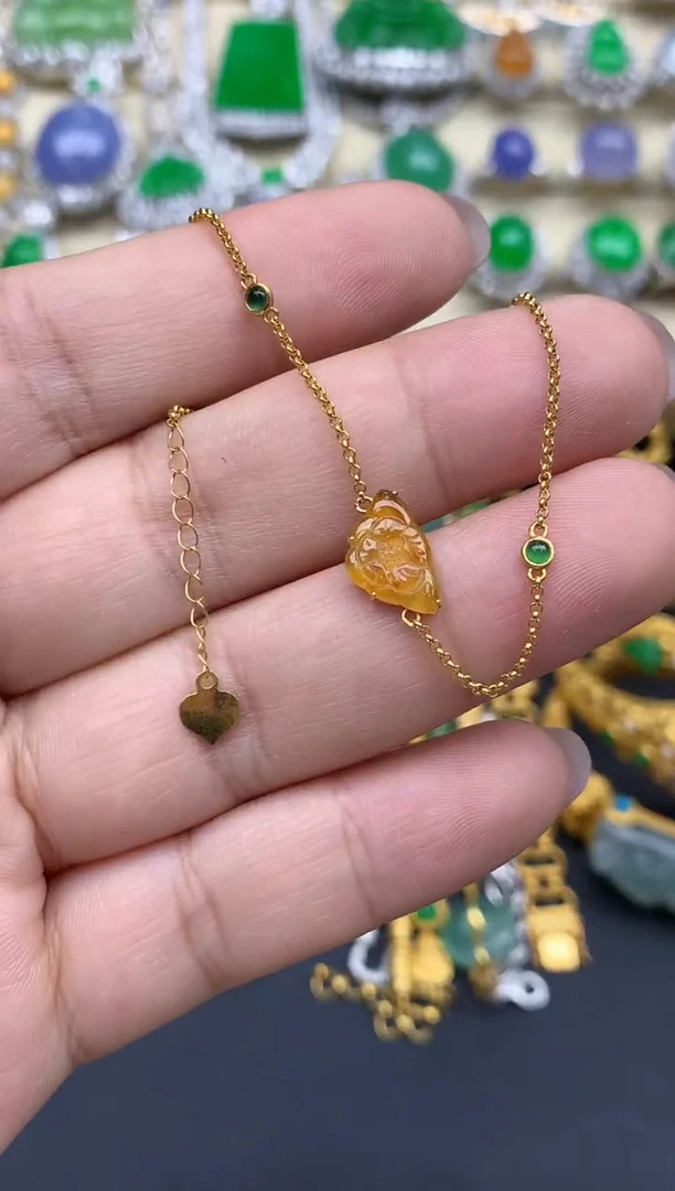 18K金镶嵌手链翡翠301-春日珠宝