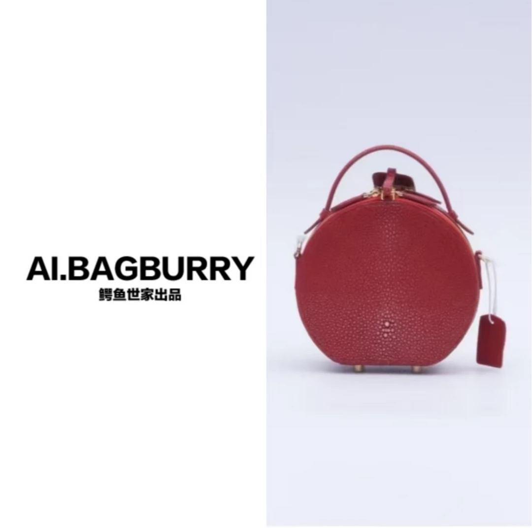 AI.BAGBURRY2025上新好物珍珠鱼皮真皮女包