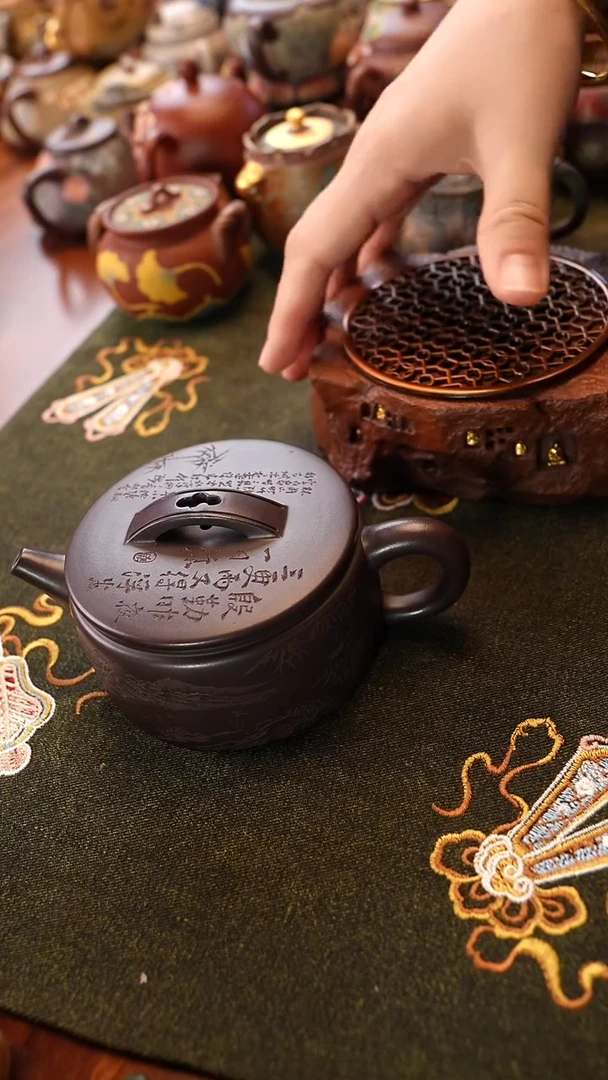 茶壶紫砂杨菲 黑墩头汉瓦