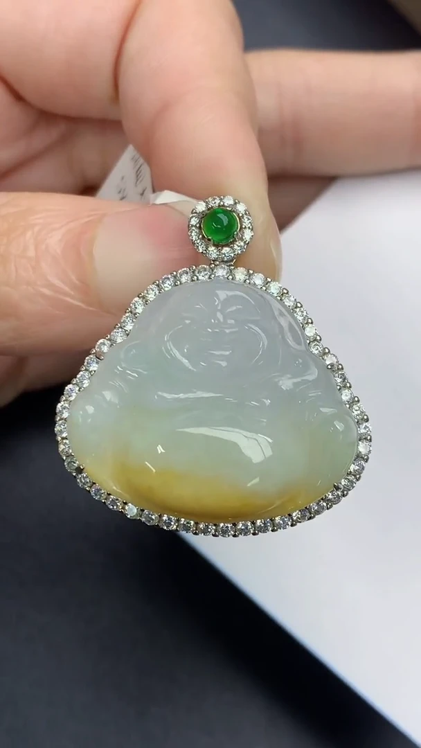 颈饰银S925镶嵌翡翠天然缅甸A货百元以上9元证书费自理