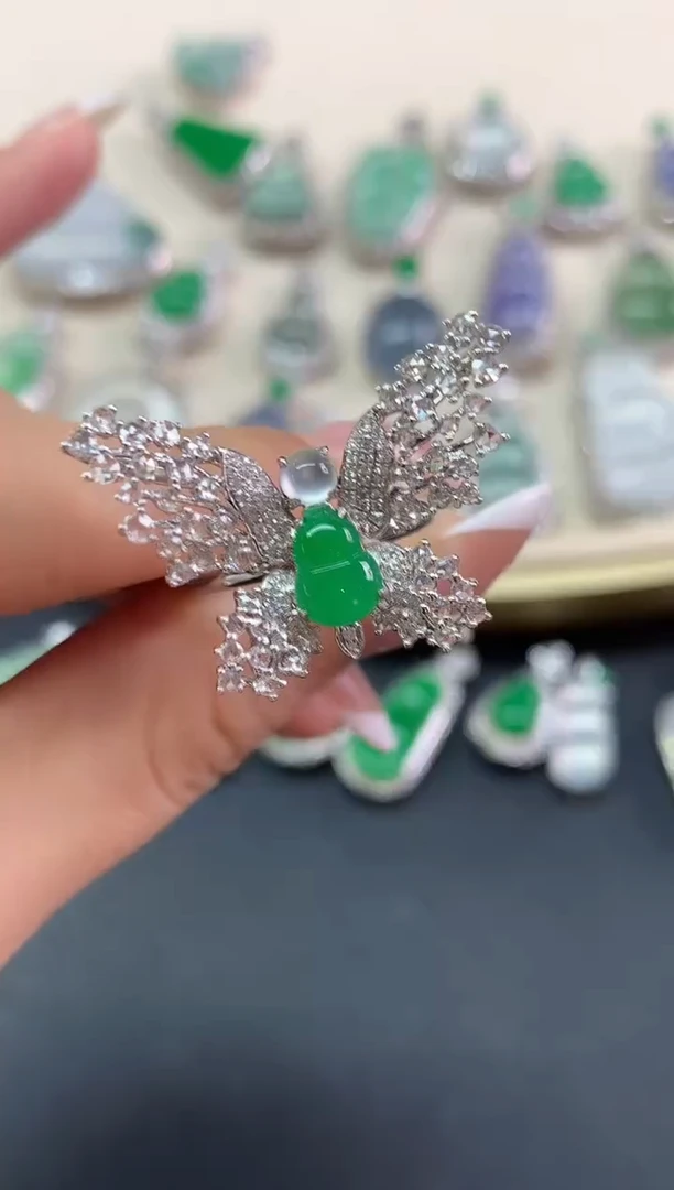 18K金镶嵌戒指翡翠戒指|19800