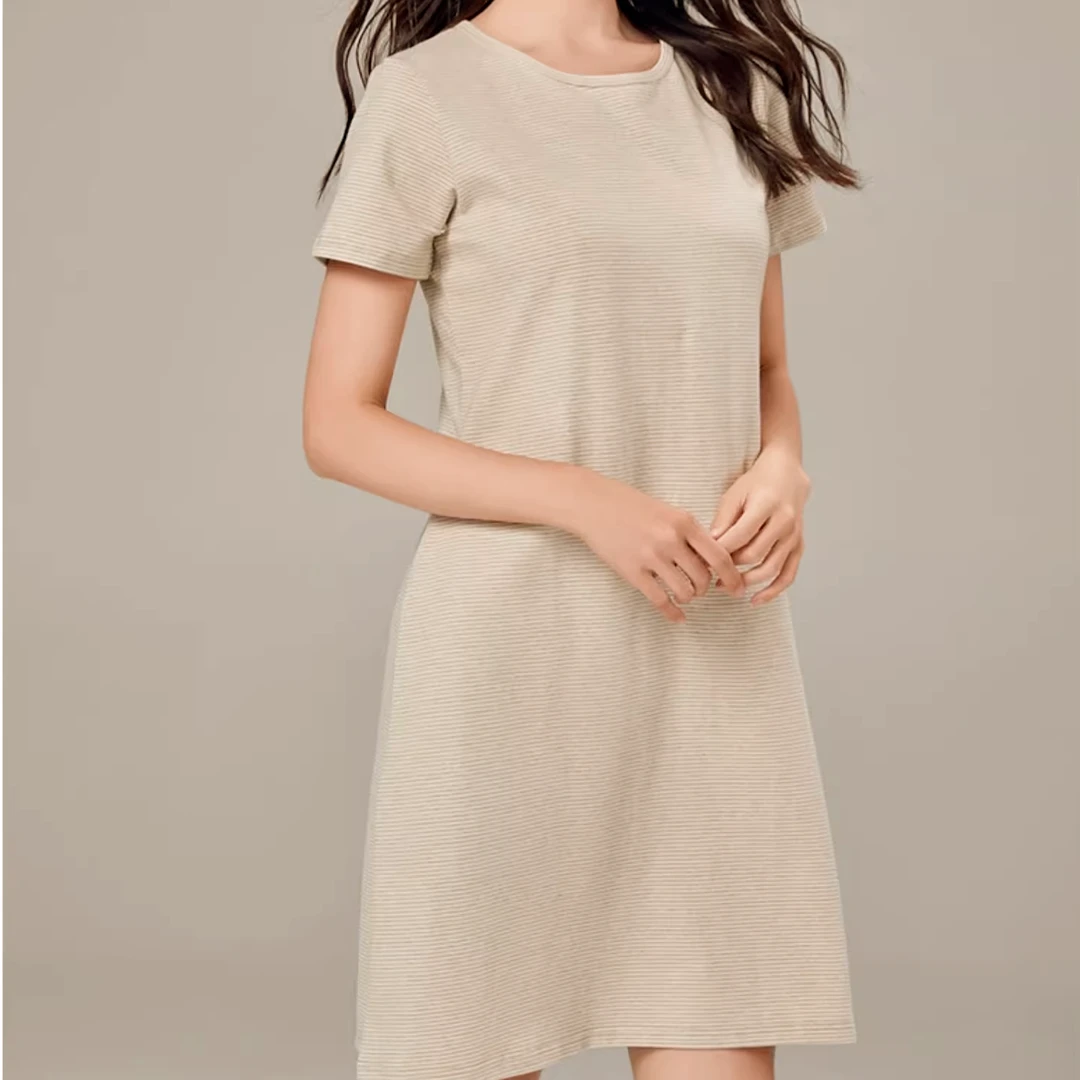 【睡裙】彩棉女士睡衣长裙纯棉柔软舒适睡衣家居服有大码不起球