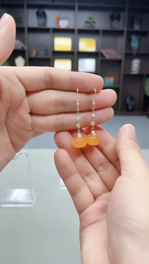 银S925镶嵌耳饰玛瑙/玉髓W06