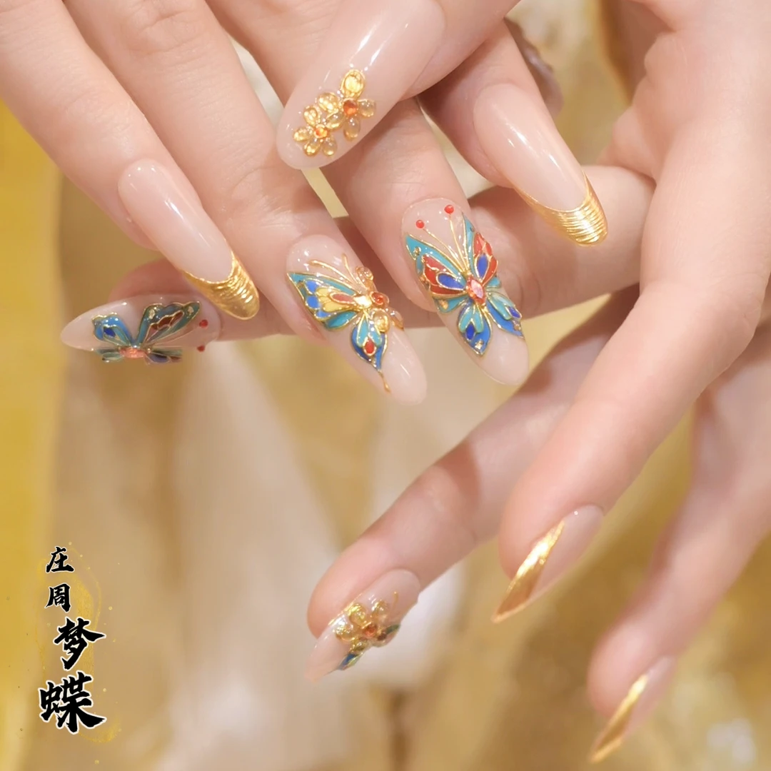 掐丝珐琅@【庄周梦蝶】寇丝妮 纯手工穿戴式美甲