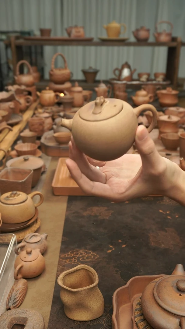 老岩泥原矿料老岩泥  山石小苹果壶120ml