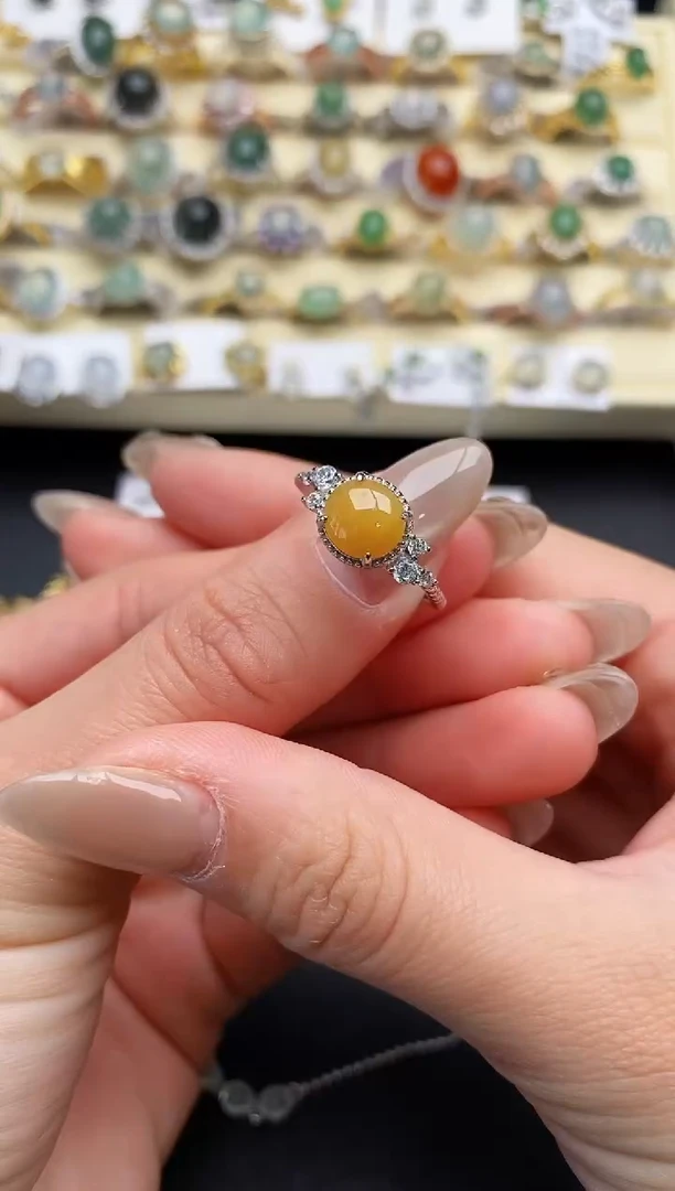 【闪购商品】翡翠戒指银S925镶嵌111111111+1
