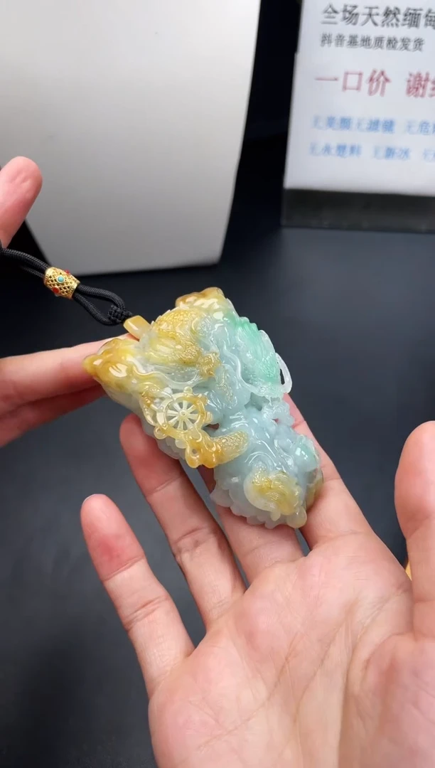 颈饰未镶嵌翡翠龙牌