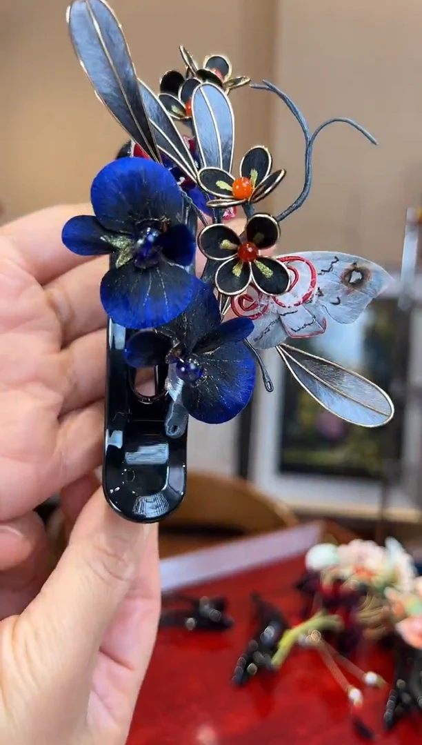 刺绣 非遗绒花（发饰）