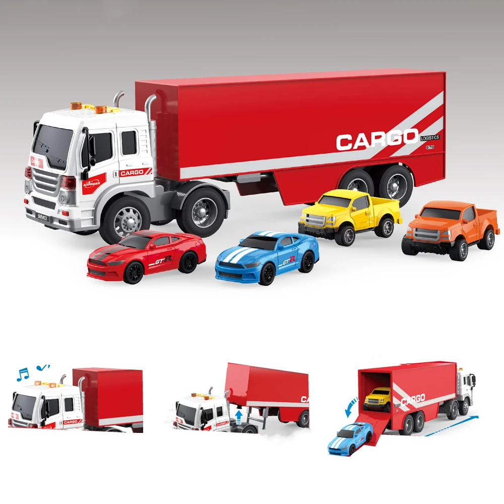 文艺大号惯性货柜车运输车工程车玩具讲故事拖车儿童玩具模型男孩