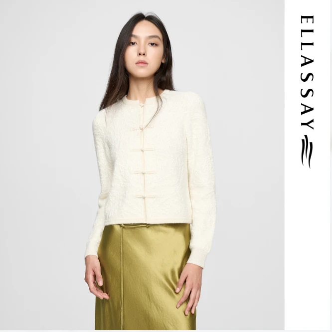 毛针织衫飘带修身羊毛衫女装秋冬毛衣纯色女EWW361M05000