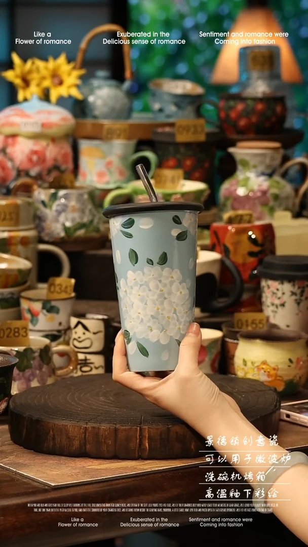 陶瓷景德镇高温釉下彩手工手绘款式@A0789@