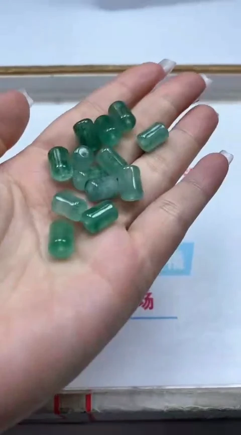 8*12mm未镶嵌碧玺M701 绿碧玺 桶珠10个9.9元