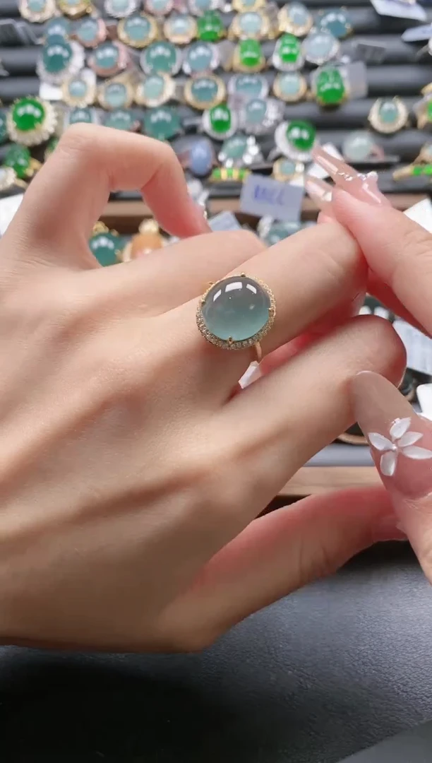 【闪购商品】翡翠戒指银S925镶嵌51511