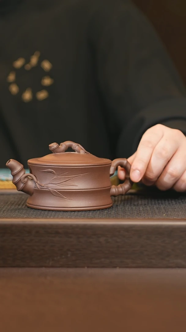 茶壶紫砂clz 竹鼓 特级紫泥 220