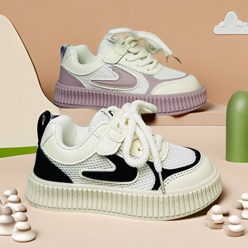 B01新款双网儿童网面透气男童女童饼干鞋小白鞋运动鞋休闲童鞋