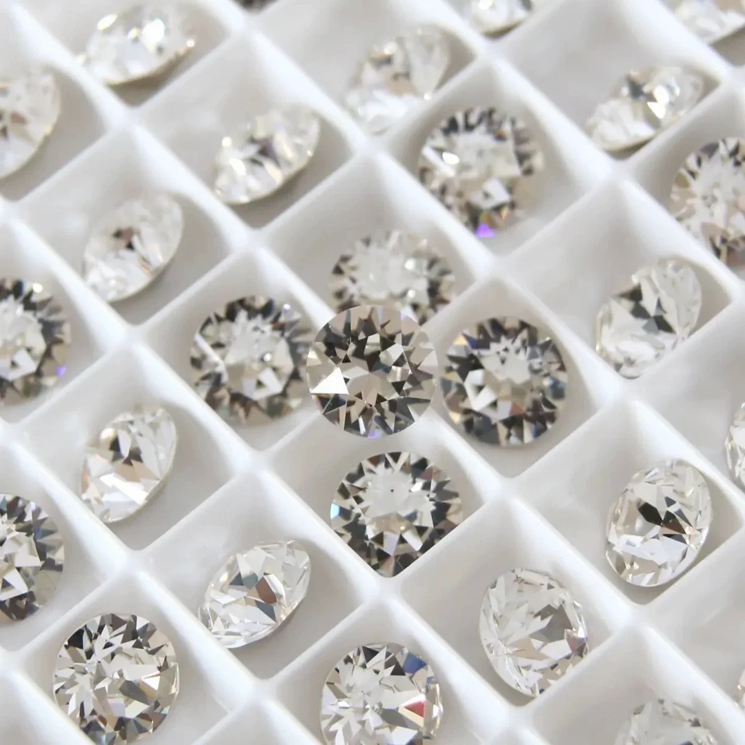 施华昇正品华子轻奢1088超闪水晶尖底白钻指甲装饰品美甲配件