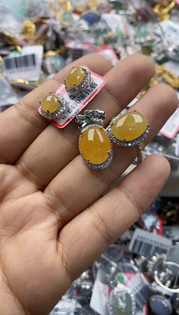 银S925镶嵌戒指翡翠444                   5