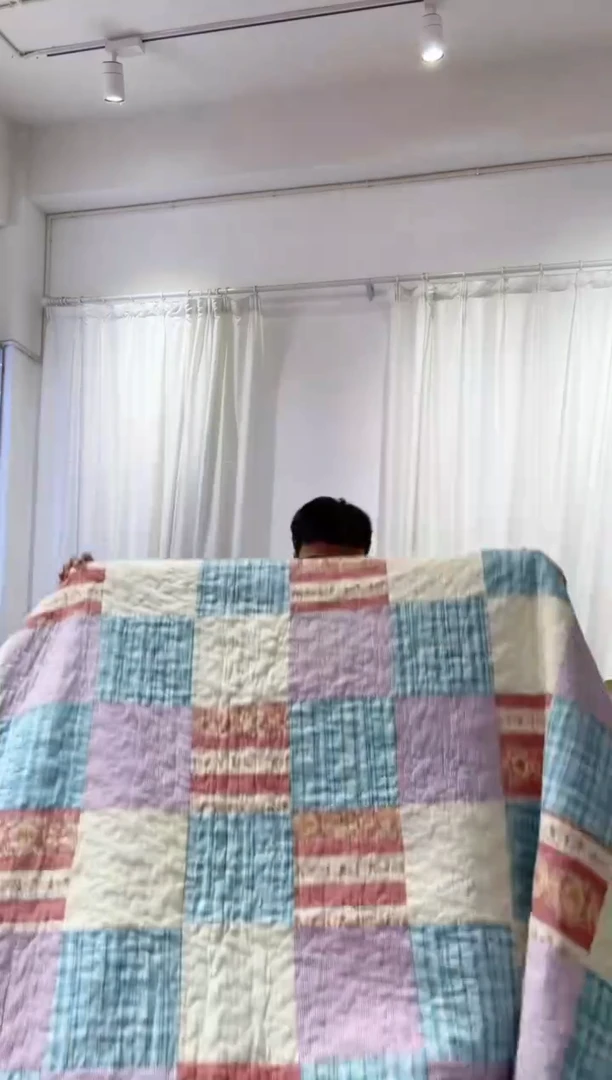棉220*240双面纯棉百福被床盖80号微瑕