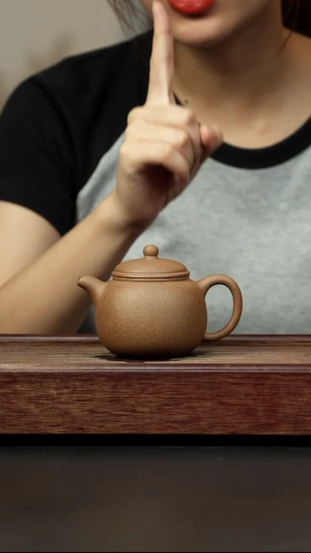 紫砂茶壶芝麻绿 匏樽全手