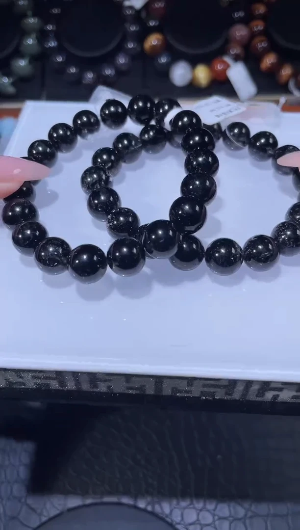 未镶嵌手链水晶10.5mm黑发晶手链（多样性发其一）