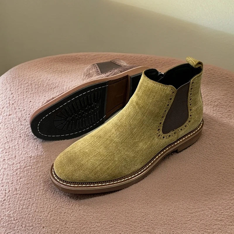 2024新款男士磨砂皮休闲翻皮鞋