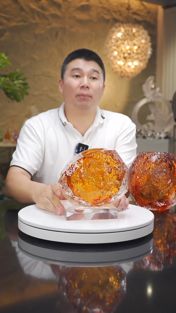 琉璃手工艺品E***晓福利琥珀火山石小号