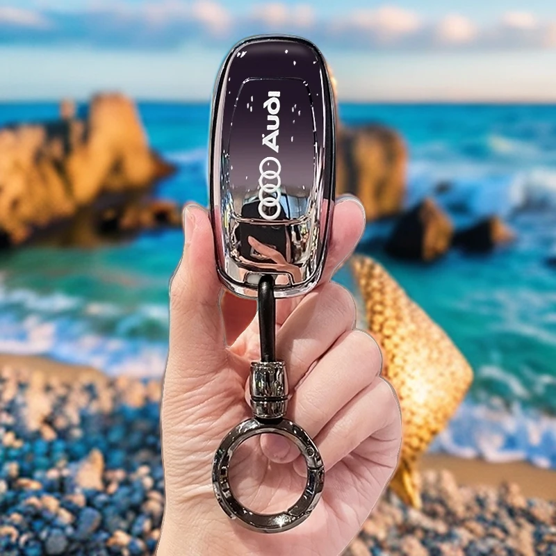 19-24款奥迪A6L车钥匙套45TFSI动感型全包外壳保护套钥匙扣新款链