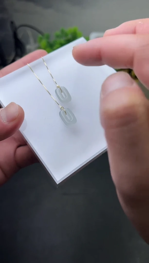 翡翠挂件银S925镶嵌耳线FL06多样性发一对CP