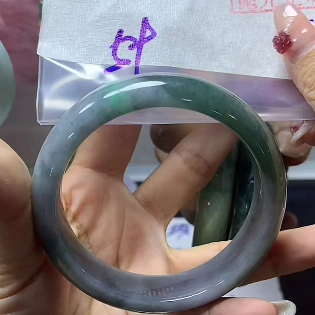 天然翡翠手镯59#880元毛货需精细抛光