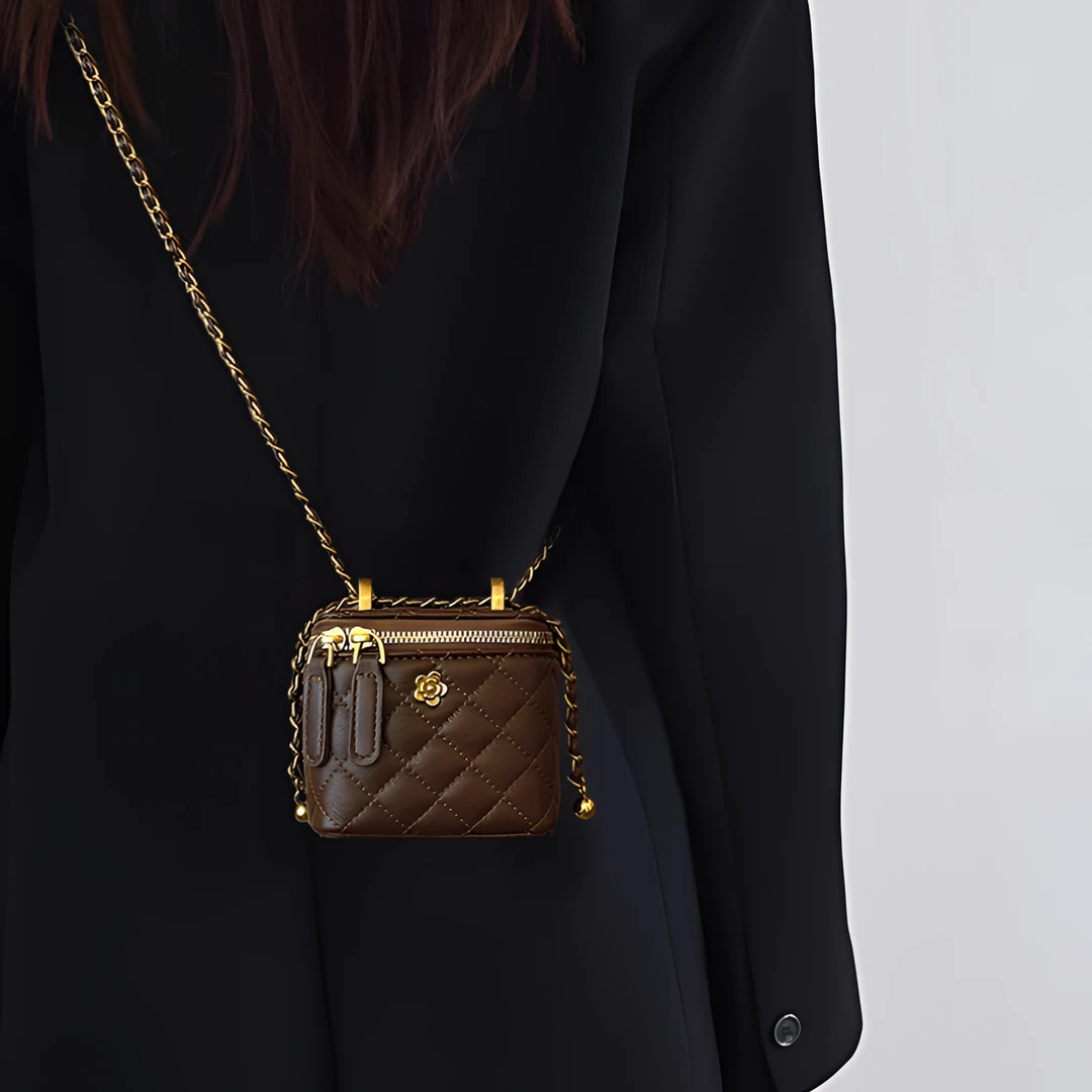 小香超火精致迷你盒子小包包女2025新款轻奢小众高级感链条斜挎包