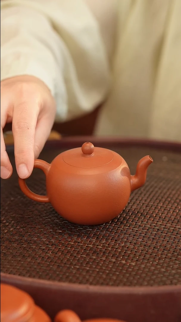 茶壶紫砂全手 大红袍 宽口 160cc