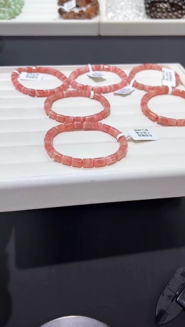 菱锰矿（红纹石）未镶嵌手串27e多样性发其一【1条】默认微瑕6mm