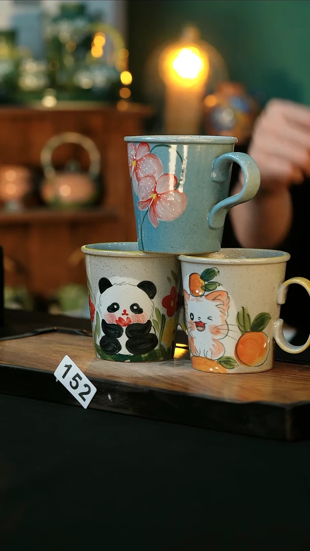 【闪购商品】杯手绘心瓷陶瓷浮力