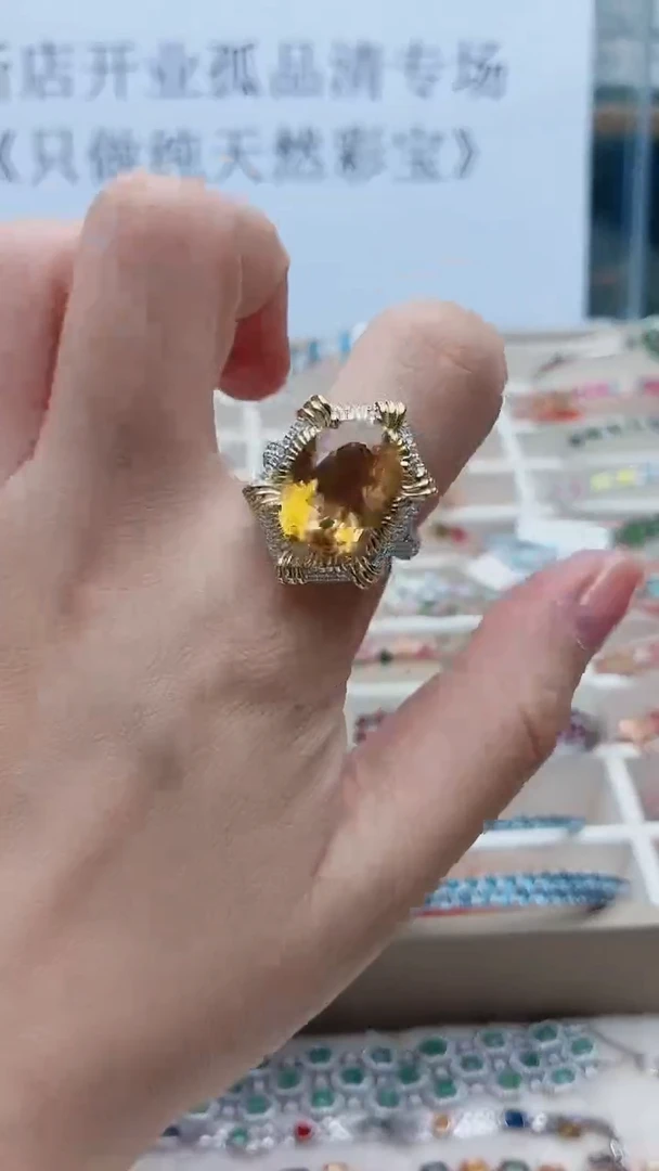 银S925镶嵌戒指水晶343ZB1116产品一个（多样性）