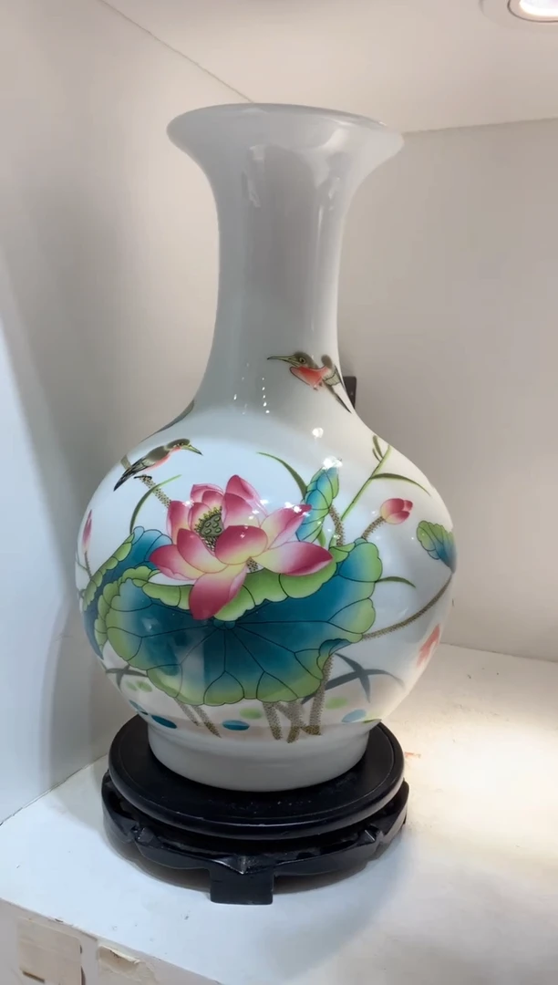 摆件WN问泥景德镇陶瓷花瓶摆件
