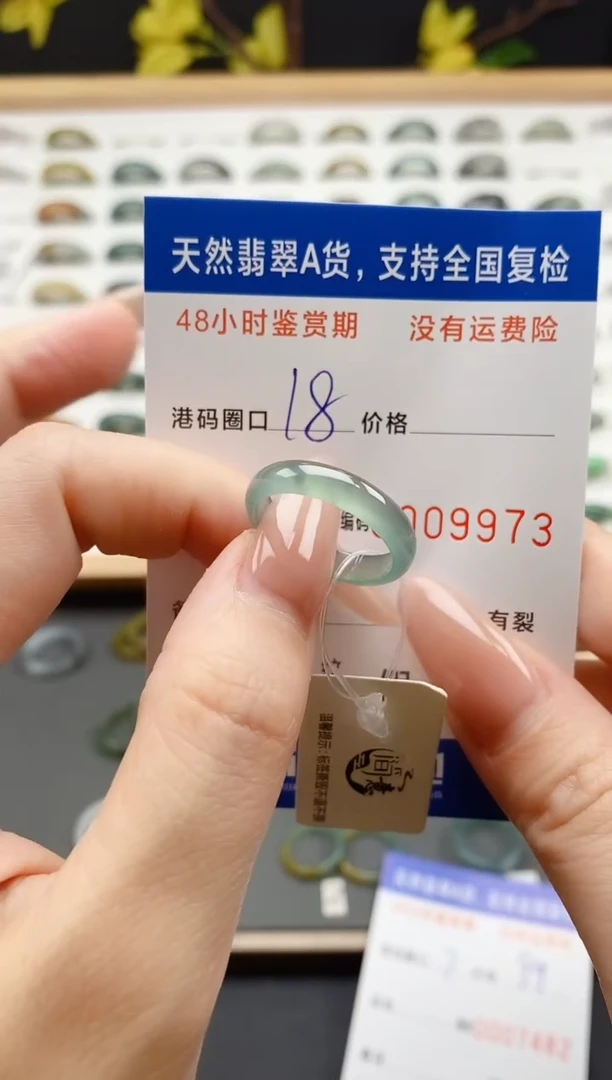 翡翠戒指未镶嵌天然A货翡翠戒圈9973