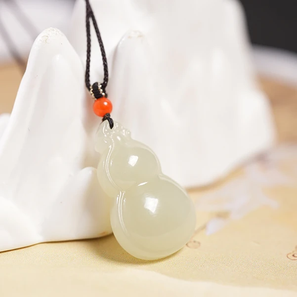 【鑫浩】新疆和田玉-暖色小如意葫芦吊坠挂件一件