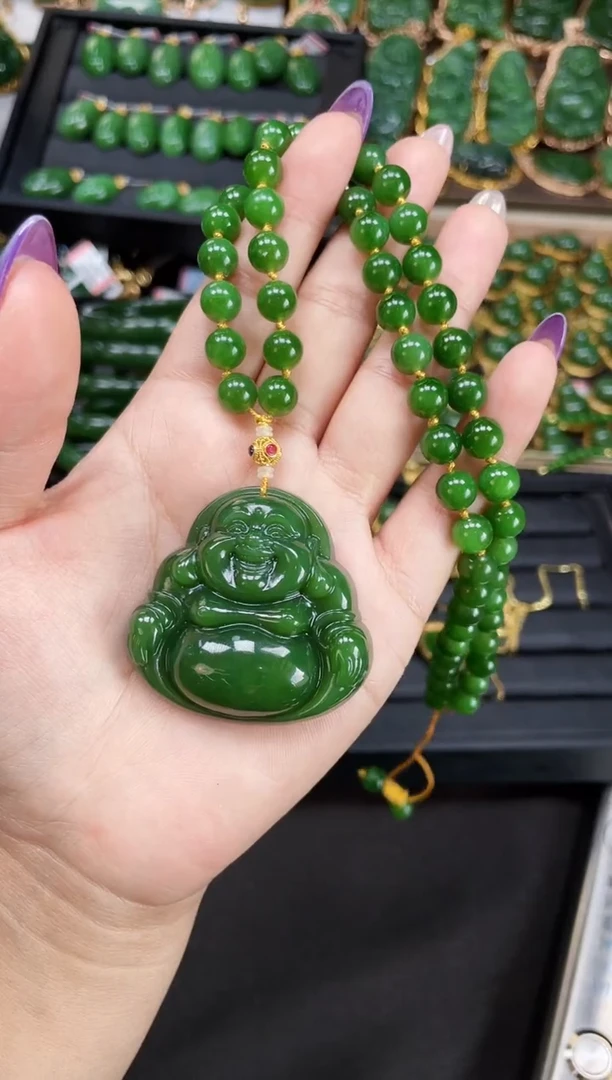 【闪购商品】和田玉套链18K金镶嵌48MM多样性发一