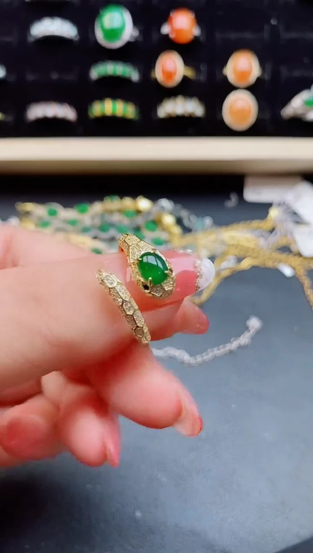 【闪购商品】翡翠戒指银S925镶嵌12121
