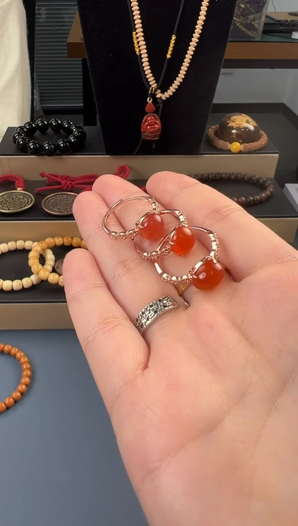 未镶嵌南红玛瑙戒指南红戒指多样性发一个