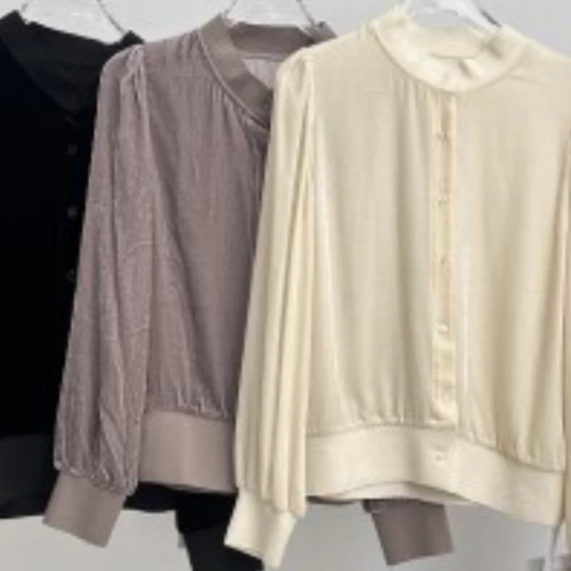 【MY】2025款螺纹立领丝绒上衣YJHY-H921110