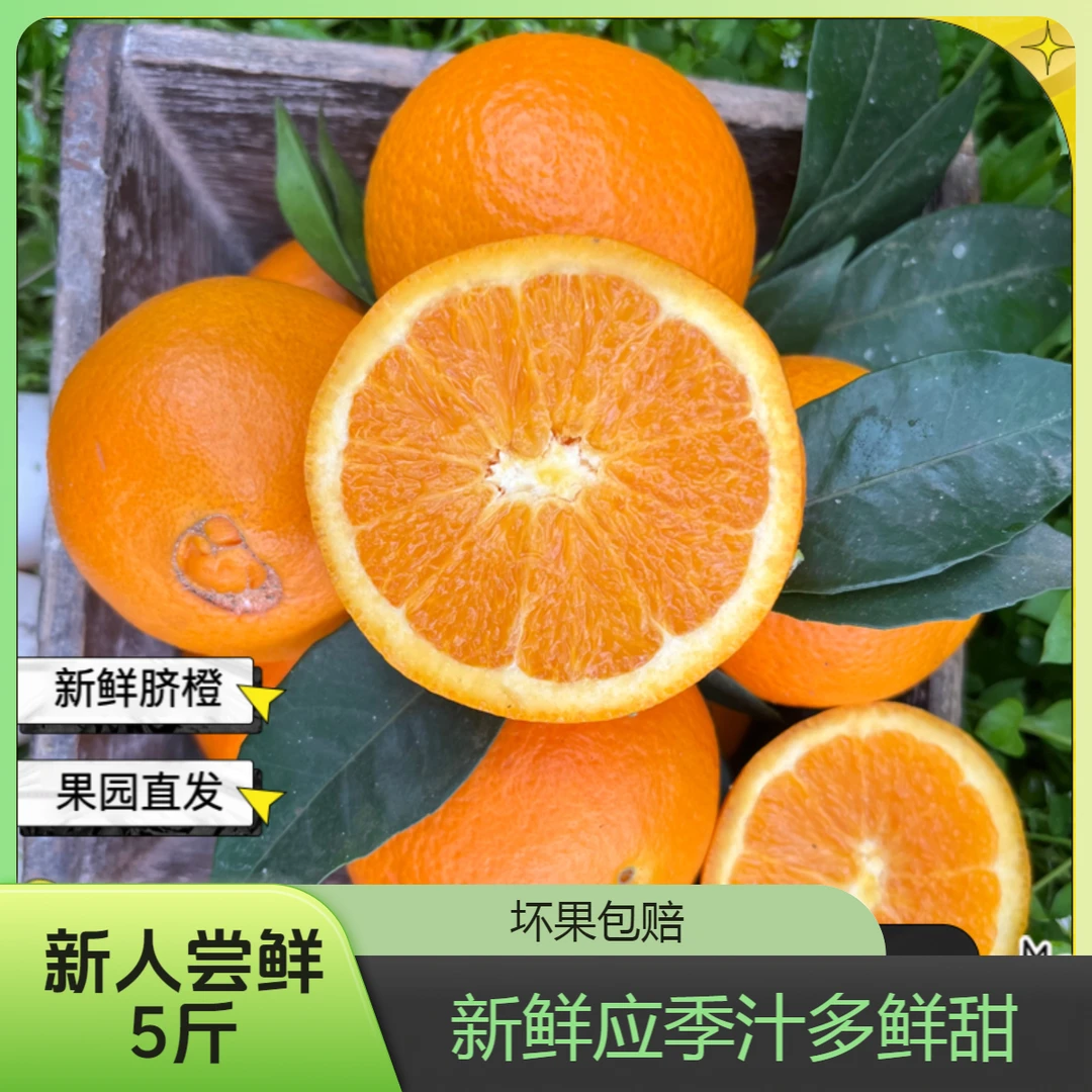 【净重5斤9斤】春脐橙子果肉饱满细腻多汁秭归产地直发当季应季水果