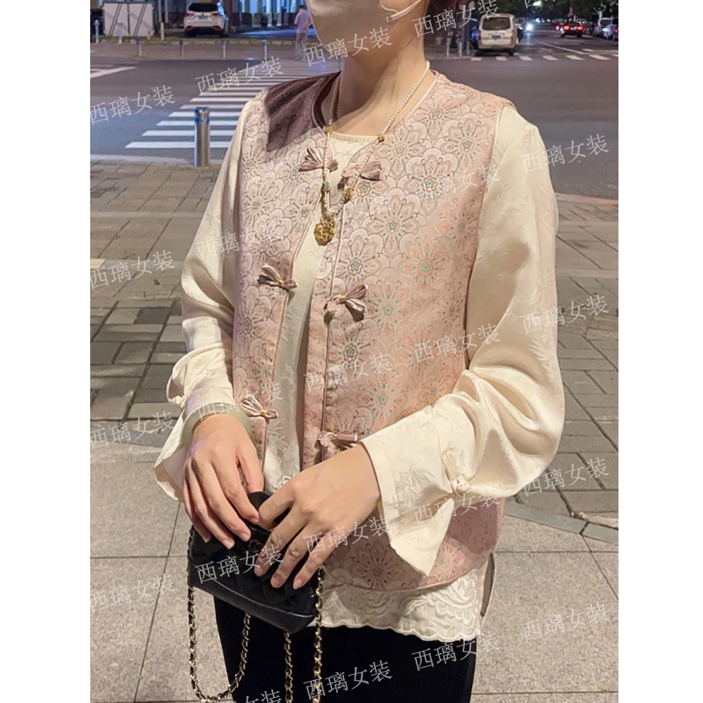 【粉桃花绣】秋季马夹新中式国风马甲女士高级感坎肩复古宽松