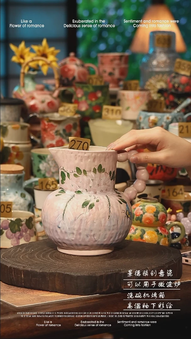 陶瓷270景德镇高温釉下彩手工手绘款式