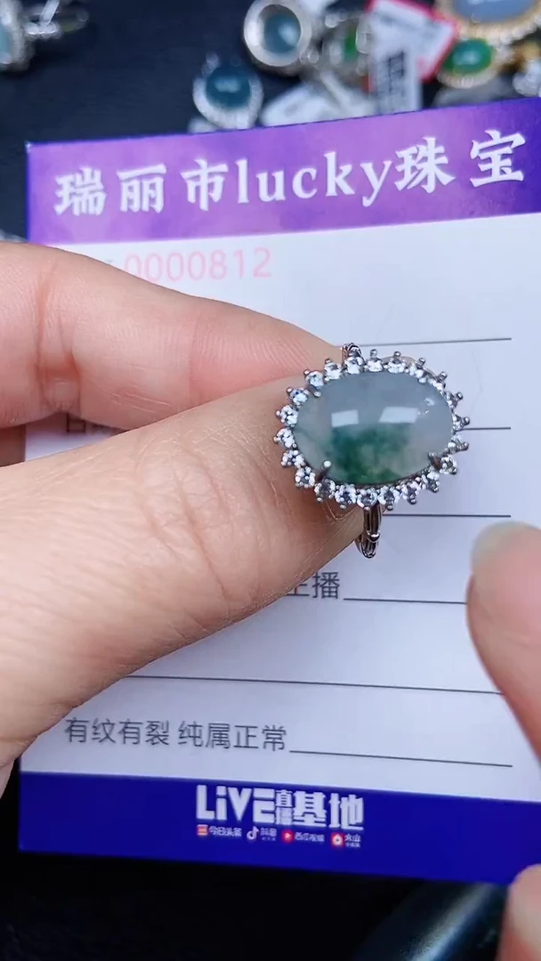 颈饰银S925镶嵌翡翠0812