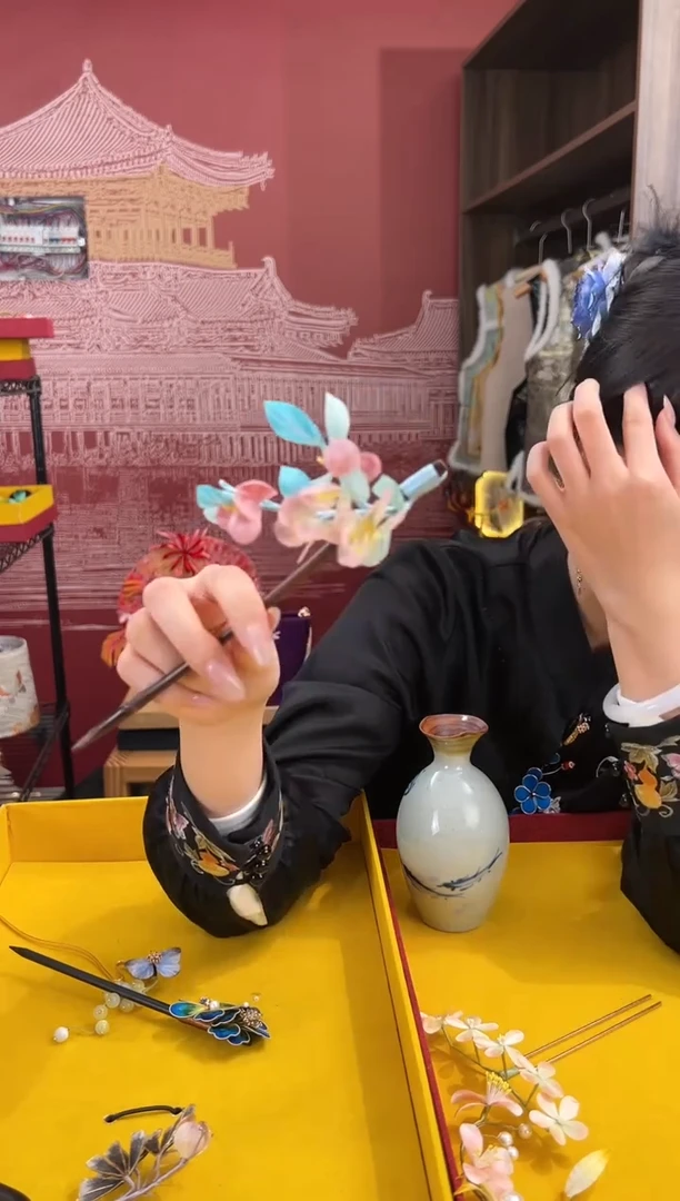 【闪购商品】刺绣非遗绒花（发饰）