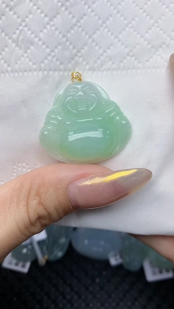 【闪购商品】翡翠18K金镶嵌颈饰天然翡翠A货